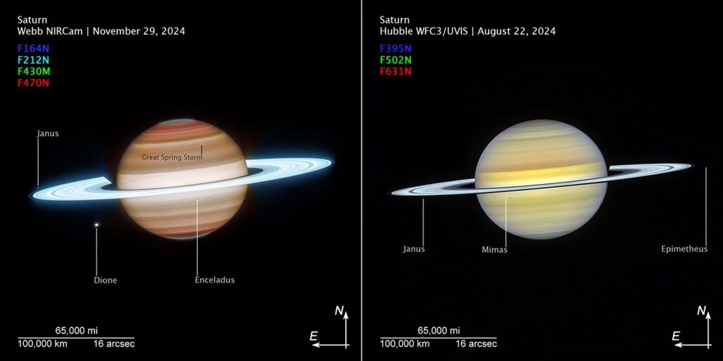 El caos oculto de Saturno al descubierto: lo que revelan Hubble y James Webb te dejará sin palabras 2 Comparación científica- Hubble vs James Webb (datos visuales clave)