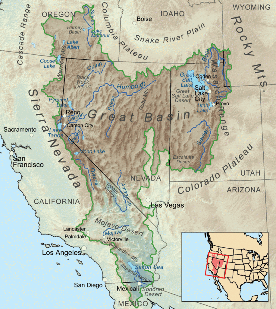 Cueva Lovelock: ¿Leyenda De Gigantes O Un Gran Mito Antiguo? 2 Map of the Great Basin Region