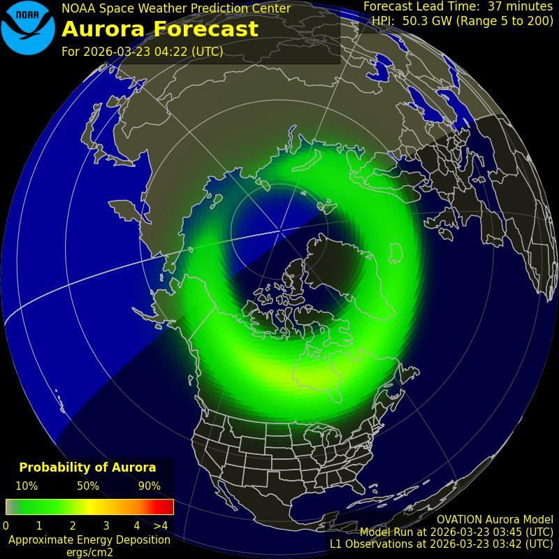 Mapa de predicción de auroras