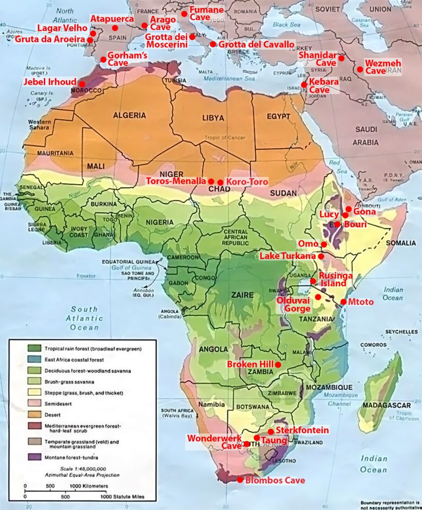 Los vacíos en la historia de África desconciertan a los científicos — Lo que aún no sabemos podría cambiarlo todo 3 Mapa de sitios arqueológicos en África