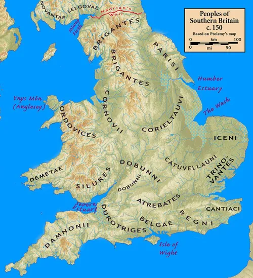 Mapa y contexto geográfico de la Edad de Hierro en Inglaterra